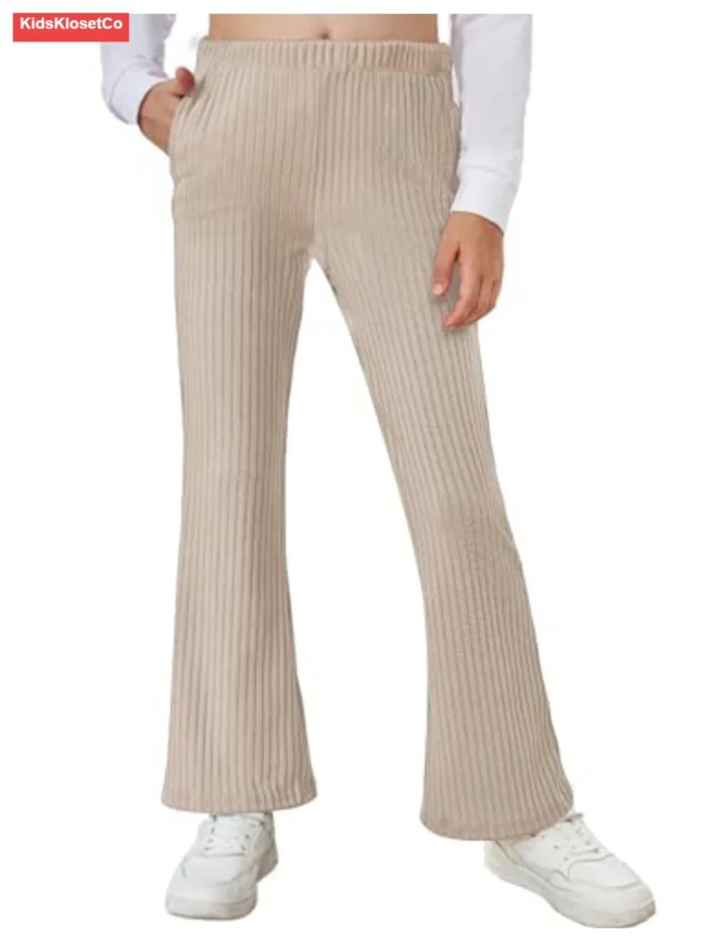 Girls Flare Leggings High Waisted Bell Bottoms Yoga Pants with Pockets